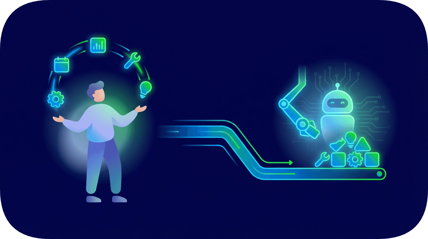 Illustration of automated processes with clear handoffs and approvals